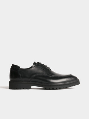 Men's Markham Premium Almond Toe Derby Black Formal Shoes