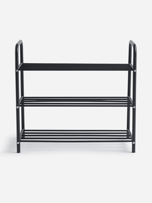 H & S Collection Black Shoe Rack 3 Layers 58X66X34Cm