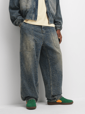 Redbat Men's Blue Relaxed Straight Leg Jeans