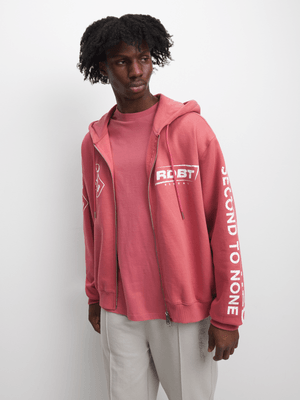 Redbat Men's Red Bold Graphic Hoodie