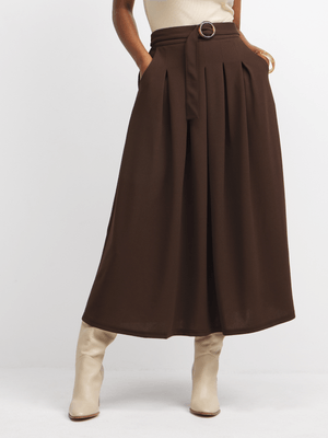Jet Women's Chocolate Pleated Skirt