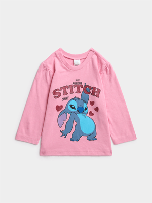 Jet Toddler Girls Pink Stitch T-Shirt