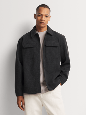 Men's Markham Melton Charcoal Overshirt