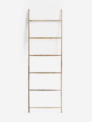 H & S Collection Brown Acacia Wood Towel Rack