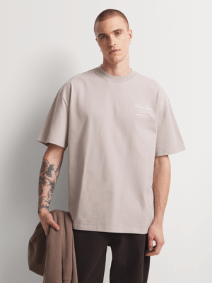 RJ Oversized Sueded Tee Stone