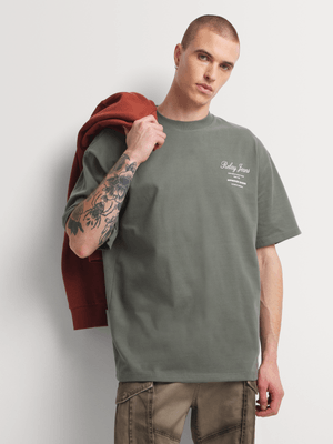 RJ Oversized Sueded Tee Moss Green
