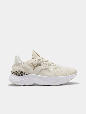 Puma Womens Softride Mayve Hybrid Warm White/Desert Dust Running Shoes