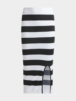 Jet Teen Girls Black/White Stripe Skirt