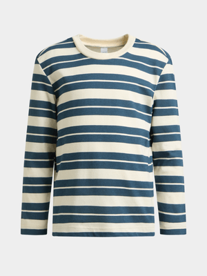 Exact Younger Boy's Blue & White Striped T-Shirt