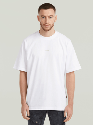 G-Star Men's Center Chest Logo Loose White Boxy T-Shirt