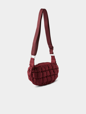 Women's Cotton On Burgundy Mini Bowie Crescent Bag