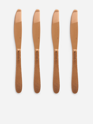 Jet Home Rose Gold 4 Piece Hammered Knife Set
