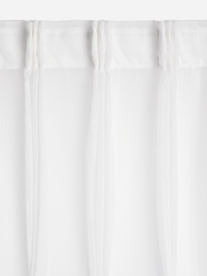 Jet Home Stripe Grey Muslin Tape Curtain