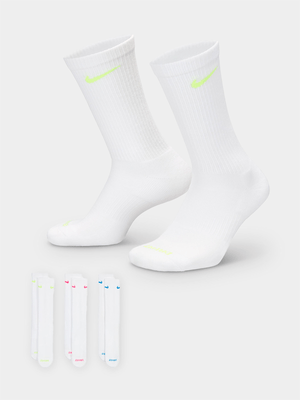 Nike Everyday Plus Cushioned 3-Pack Colour Tick Crew Socks