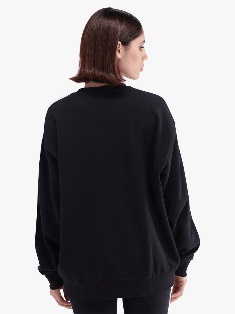 adidas Originals Women's 3-Stripes Black Oversized Sweat Top adidas Originals Women's 3-Stripes Black Oversized Sweat Top