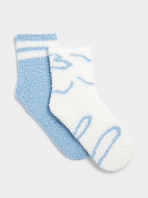 Jet Women's Blue/White Fluffy Socks