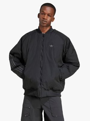 adidas Originals Men's Black Oversized Bomber Jacket