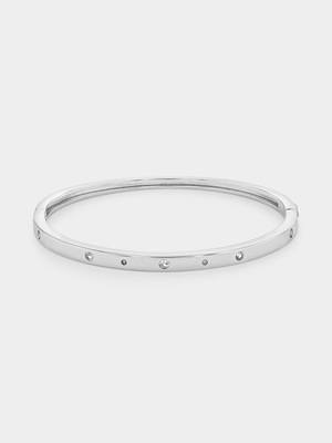 Sterling Silver White Sapphire Legacy Bangle