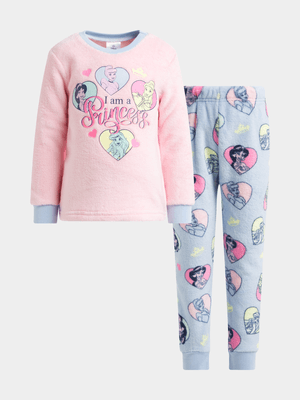 Jet Younger Girls Pink/Blue Princesses Pyjama Set