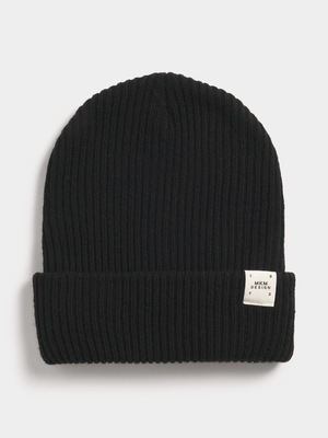 Markham Men's Longer Length Black Beanie