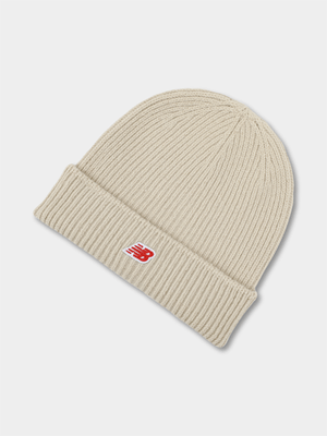 New Balance Unisex Logo Patch Cream Beanie