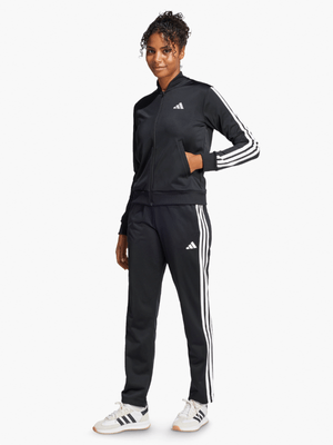 adidas Womens Essentials 3-Stripes Black Tracksuit
