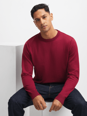Jet Men's Burgundy Fine Guage Jersey