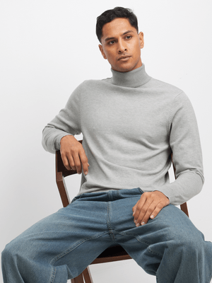 Jet Men's Grey Melange Fine Guage Jersey