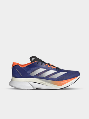 adidas Mens Adizero Boston 12 Blue/White/Orange Running Shoes