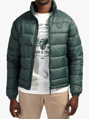 Men's Plus Jeep Green Core Long Sleeve Puffer