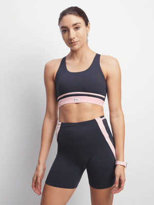 TS Womens Colourblock Charcoal/Peach Bike Shorts