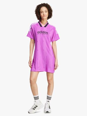 adidas Womens Tiro Cut 3-stripes Jacquard Pink Dress