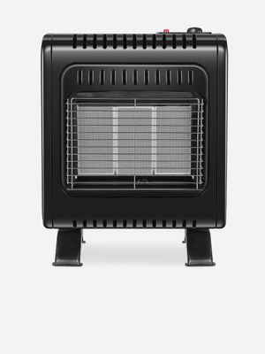 Alva Small 3 Panel Gas Heater - Black