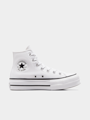 Converse Womens Chuck Taylor All Star White/Black Platform Sneakers