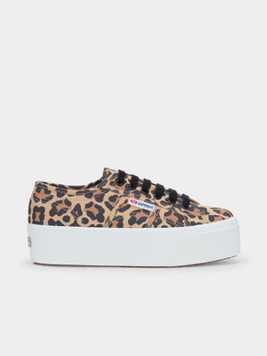 Superga Womens 2790 Fantasy Classic Leopard AOP Platform Sneakers