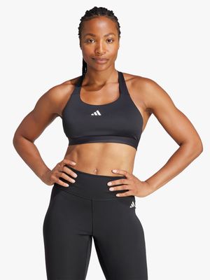 adidas Womens TLRDREACT Training Black Sports Bra
