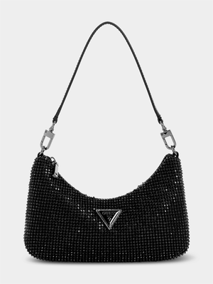 Women's Guess Black Zalina Top Zip Shoulder Bag