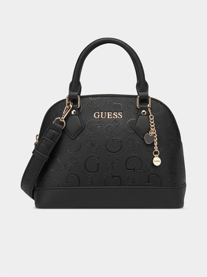 Women's Guess Black Lexi Crossbody Top Zip Handbag