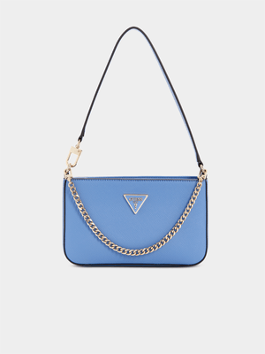 Women's Guess Blue Noelle Top Zip Shoulder Handbag