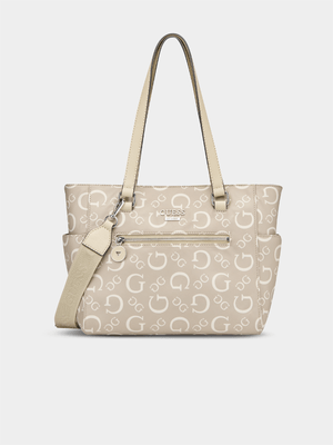 Women's Guess Beige Madix Tote Handbag