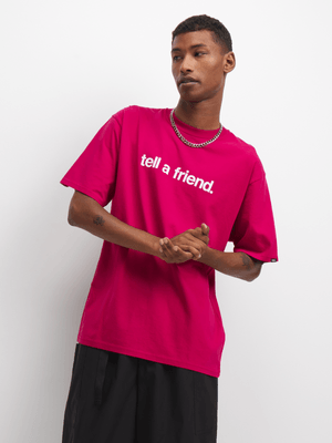 Vans Men's Tell A Friend Pink T-Shirt