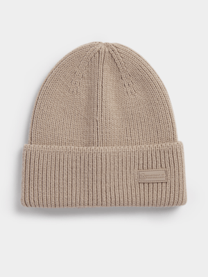 TS Ribbed Natural Beanie