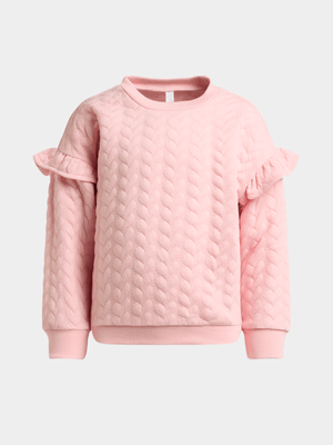 Exact Younger Girl's Pink Quilted Sweat Top