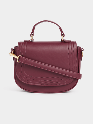 Exact Women's Burgundy Round Crossbody Bag