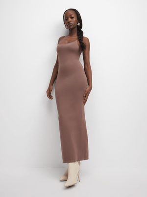 The FIX Women's Brown Cami Slip Maxi Dress