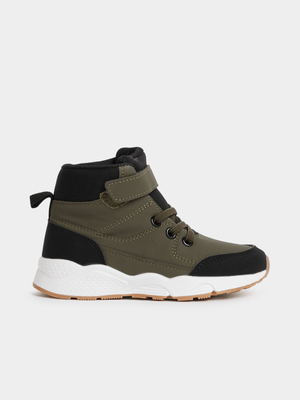 Jet Younger Boys Khaki/Black Hiker Boot