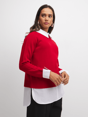 Jet Women's Red/White Twofer Shirt