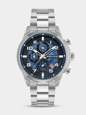 Police Soul Stainless Steel Blue & Charcoal Dial Bracelet Watch