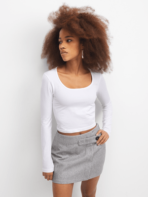 The FIX Women's White Snatched Seamless Top