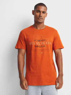 Relay Jeans Outline Branded Burnt Orange Graphic T-Shirt